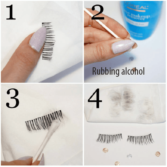 how to clean false eyelashes